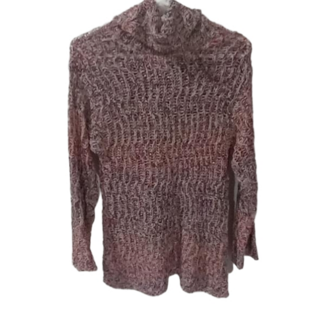 ( 237 )COLDWATER CREEK MULTI COLORED LONG SLEEVES COWL NECKLINE PULLOVER - Picture 4 of 4